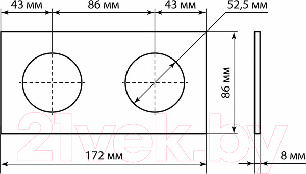Изображение товара Рамка для выключателей и розеток TDM SQ1819-0204 (агат)