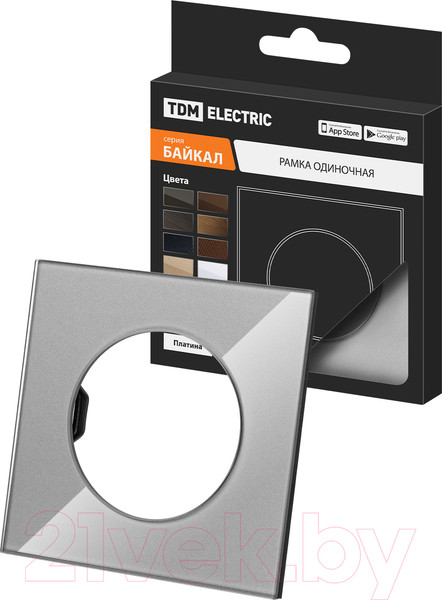 Изображение товара Рамка для выключателей и розеток TDM Байкал / SQ1819-0302 (платина)