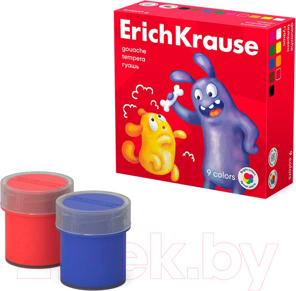 Изображение товара Гуашь Erich Krause Jolly Friends / 61414 (9цв)