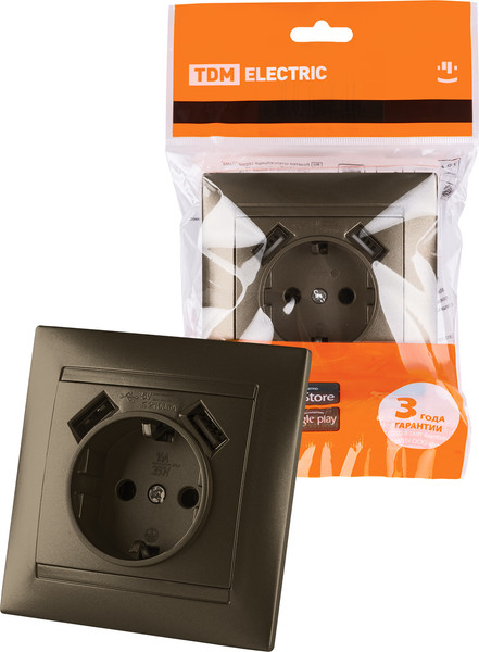 Изображение товара Розетка TDM Лама SQ1815-0742 (бронза)