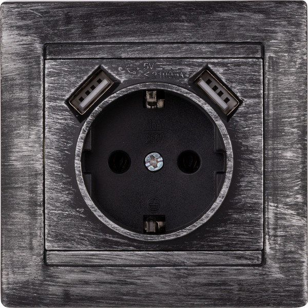 Изображение товара Розетка TDM Лама SQ1815-0669 (старинное серебро)