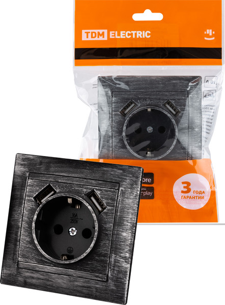 Изображение товара Розетка TDM Лама SQ1815-0669 (старинное серебро)