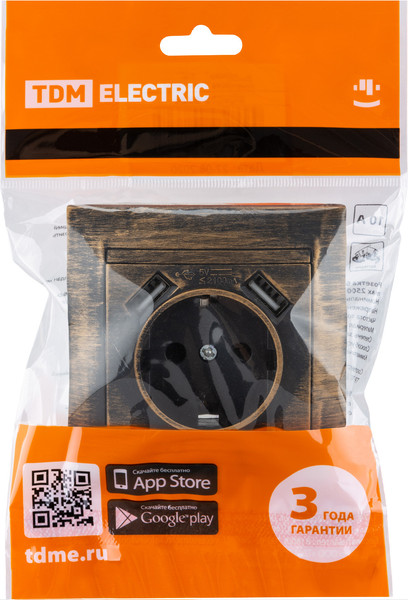 Изображение товара Розетка TDM Лама SQ1815-0772 (старинная бронза)