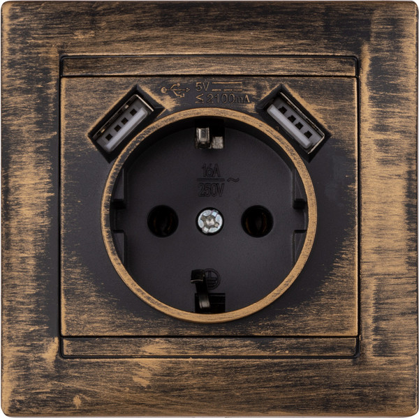 Изображение товара Розетка TDM Лама SQ1815-0772 (старинная бронза)