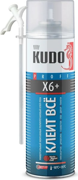 Изображение товара Клей-пена Kudo Универсальная монтажная всесезонная Х6+ / KUPH06B6UAU (650мл)
