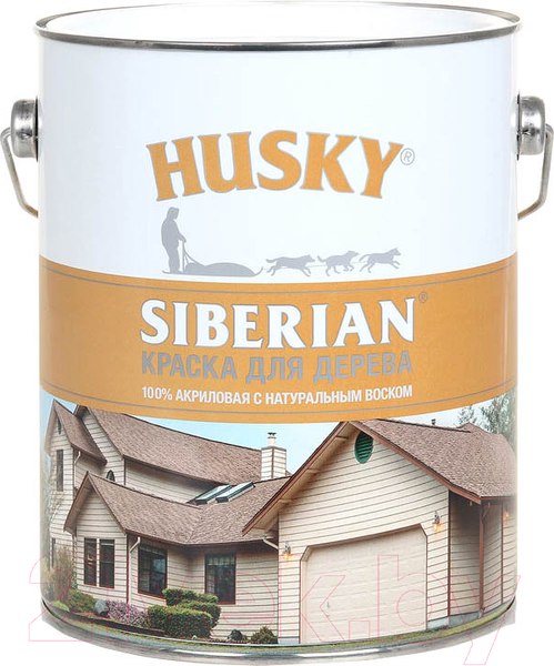 Изображение товара Краска Husky Siberian Акриловая для дерева (2.7л, графитовый RAL 7024)