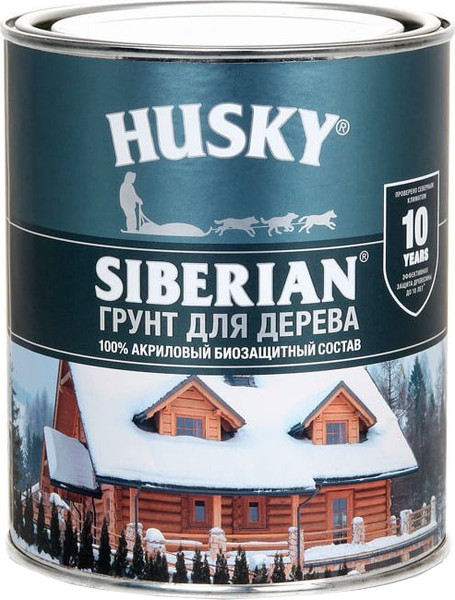 Изображение товара Грунтовка Husky Siberian Биозащитный акриловый для дерева (900мл, бесцветный)