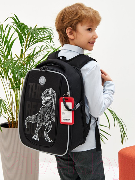 Изображение товара Школьный рюкзак Grizzly RAf-493-2 (черный)