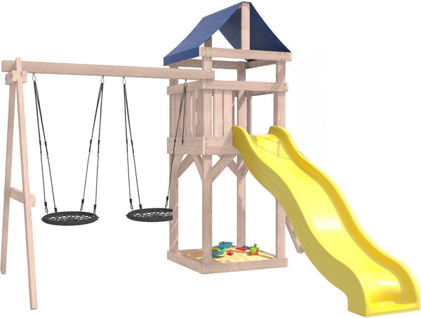 Изображение товара Игровой комплекс National Tree Company С качелями гнездо IgroWoods / ДКНП-6 (не окрашен)