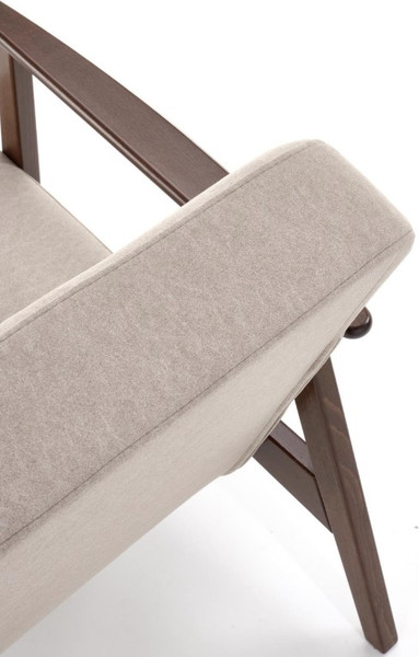 Изображение товара Кресло мягкое Halmar Milano (1S tap. Castel 15 бежевый/орех)