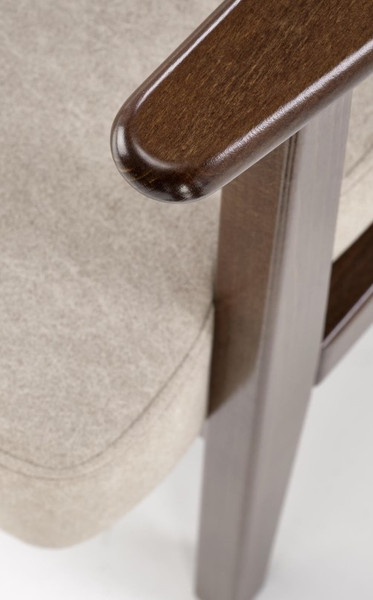 Изображение товара Кресло мягкое Halmar Milano (1S tap. Castel 15 бежевый/орех)