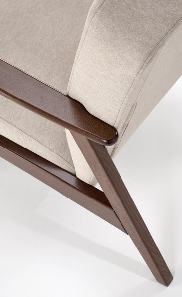 Изображение товара Кресло мягкое Halmar Milano (1S tap. Castel 15 бежевый/орех)