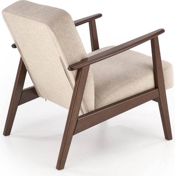 Изображение товара Кресло мягкое Halmar Milano (1S tap. Castel 15 бежевый/орех)