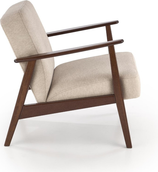 Изображение товара Кресло мягкое Halmar Milano (1S tap. Castel 15 бежевый/орех)