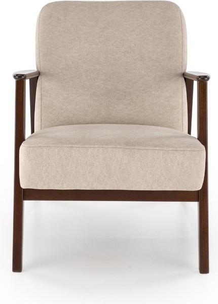 Изображение товара Кресло мягкое Halmar Milano (1S tap. Castel 15 бежевый/орех)