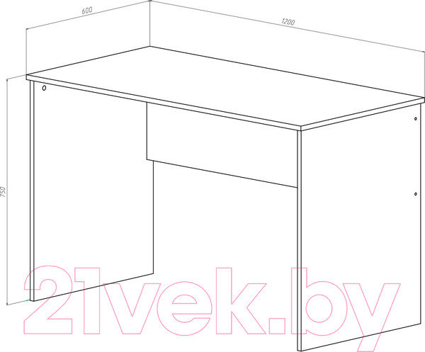 Изображение товара Письменный стол МДК СП3 1200x600x750 (орех гварнели)