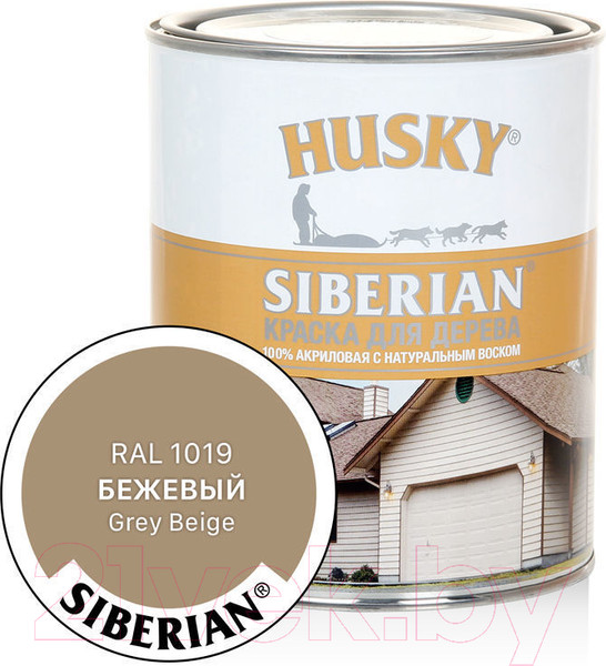 Изображение товара Краска Husky Siberian Акриловая для дерева (900мл, бежевый RAL 1019)