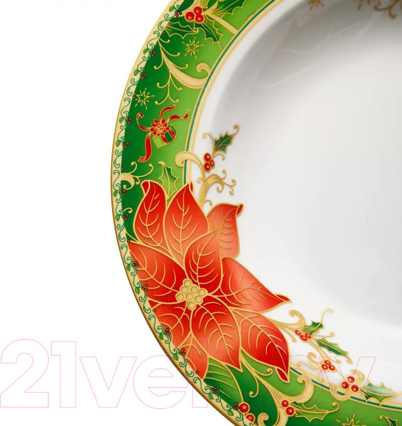 Изображение товара Тарелка столовая глубокая Lamart Рождественская звезда / LMR-22133