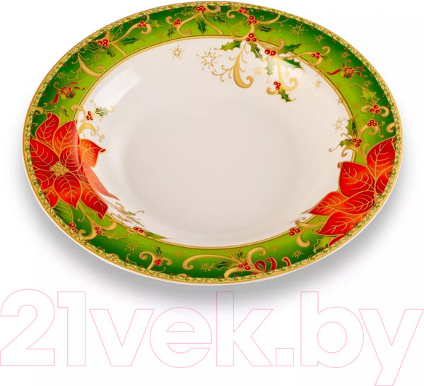 Изображение товара Тарелка столовая глубокая Lamart Рождественская звезда / LMR-22133