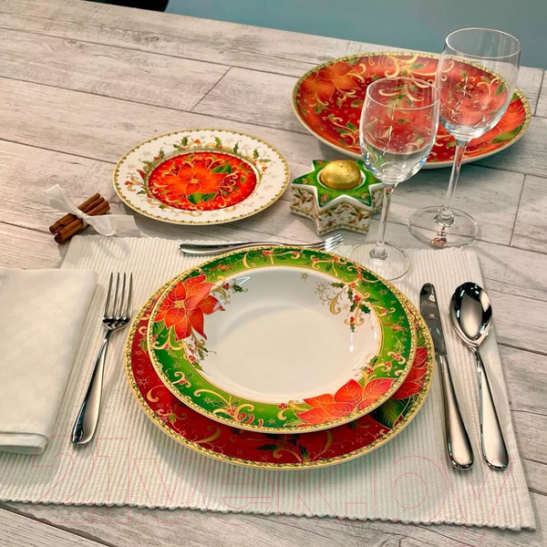 Изображение товара Тарелка закусочная (десертная) Lamart Рождественская звезда / LMR-22134