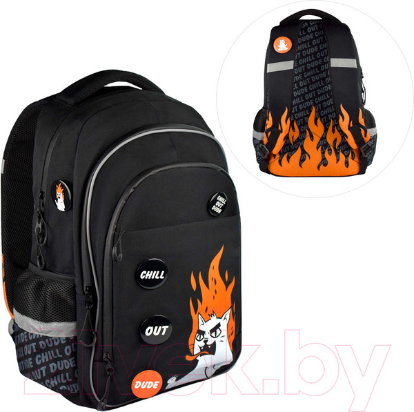 Изображение товара Школьный рюкзак Феникс+ Яростный кот / 64149