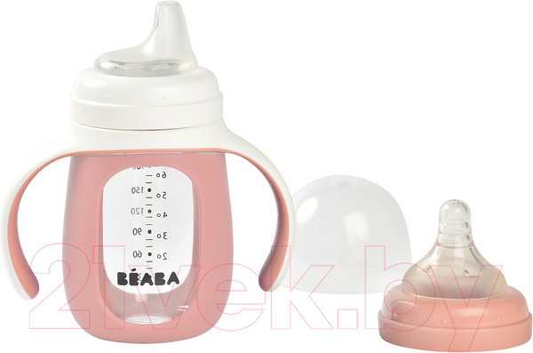 Изображение товара Поильник Beaba Biberon Verre Sil 913520 (210мл, Pink)