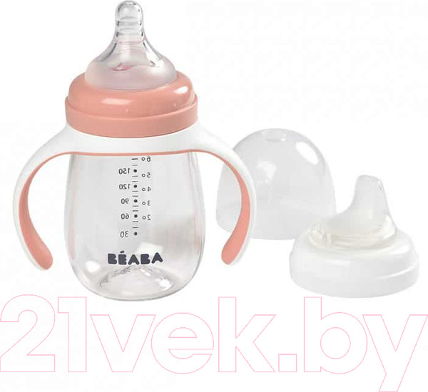 Изображение товара Поильник Beaba 2 In 1 Learning Cup 913478 (210мл, Old Pink)