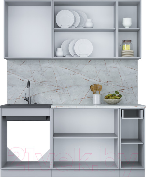 Изображение товара Кухонный гарнитур Интерлиния Мила Лайт 1.7-60 (бетон портленд/бетон портленд/дуб бунратти)