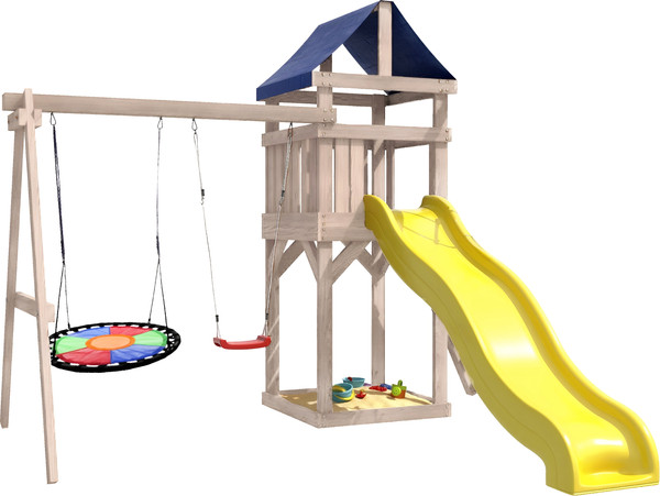 Изображение товара Игровой комплекс National Tree Company С качелями лодочка IgroWoods / ДКНП-8 (не окрашен)