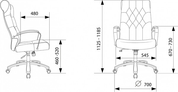Изображение товара Кресло офисное Бюрократ T-9928SL (Fabric серый Italia 26/крестовина металл хром)