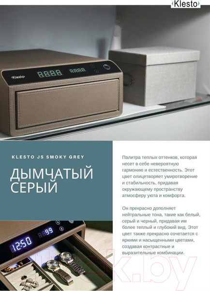 Изображение товара Мебельный сейф Klesto Smart JS1 (дымчатый серый)