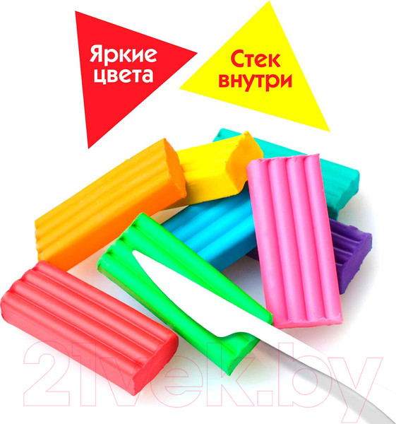 Изображение товара Пластилин Пифагор Классический. Веселая такса / 106676 (24цв)