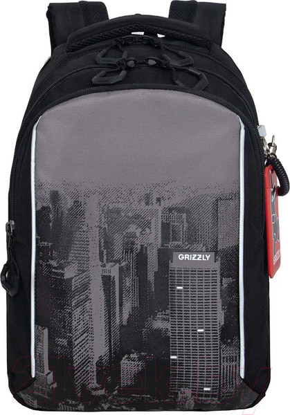 Изображение товара Школьный рюкзак Grizzly RB-452-5 (черный/серый)