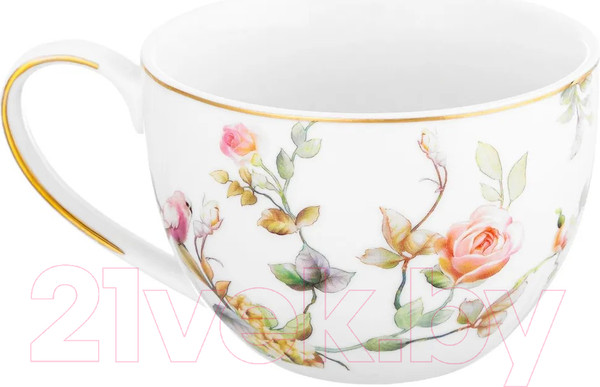 Изображение товара Чашка с блюдцем Elan Gallery Певчие птички /