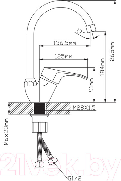 Изображение товара Смеситель Diadonna Д51-294
