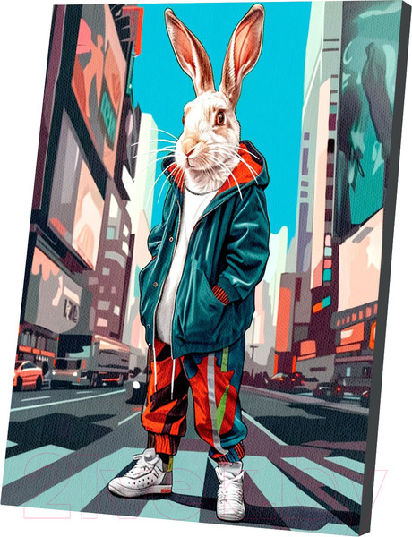 Изображение товара Картина по номерам Школа талантов Кролик в городе / 10524526