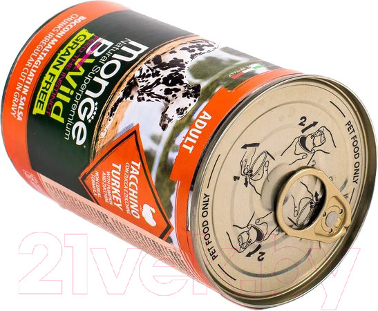 Изображение товара Влажный корм для собак Monge BWild Grain Free с индейкой, тыквой и кабачками (400г)