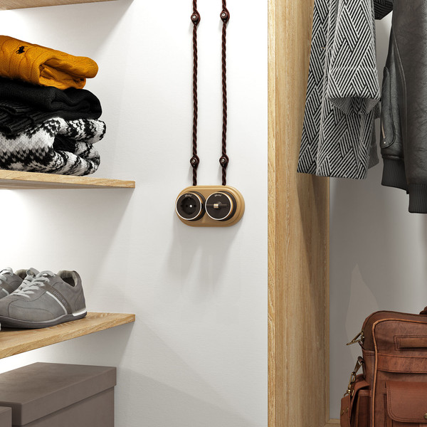 Изображение товара Выключатель Werkel Vintage W5822052 (мокко матовый/хром)