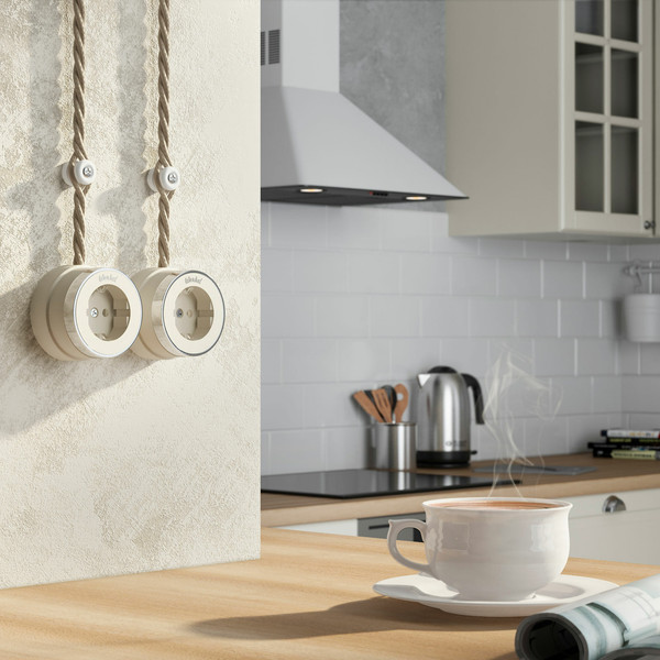 Изображение товара Розетка Werkel Vintage W5871055 (слоновая кость матовый/хром)