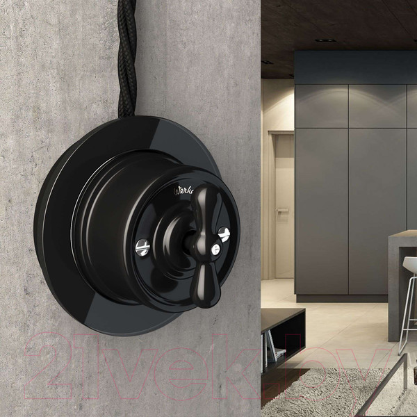 Изображение товара Выключатель Werkel Ретро W5620008 (черный)