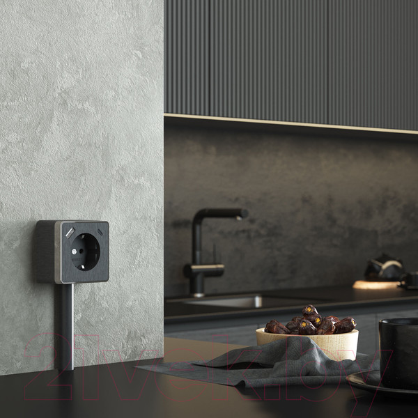 Изображение товара Розетка Werkel Gallant W5071704 (графит рифленый)