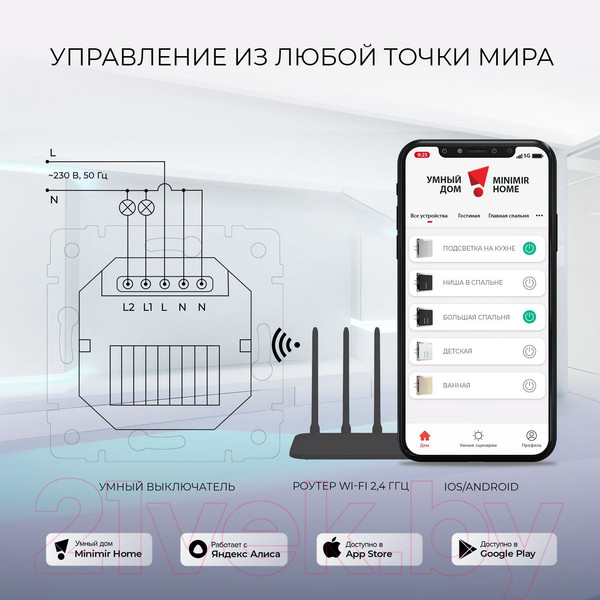 Изображение товара Умный выключатель Werkel W4523001 (белый)
