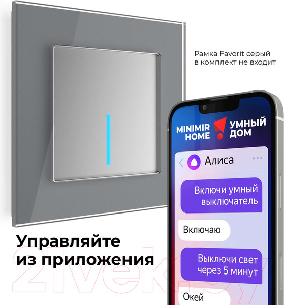 Изображение товара Умный выключатель Werkel W4510606 (серебро)