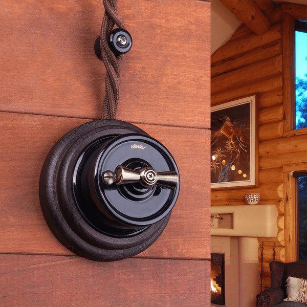 Изображение товара Декоративный изолятор Werkel Ретро W6431408 (100шт, черный)