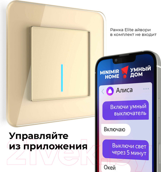 Изображение товара Умный выключатель Werkel W4510611 (шампань)