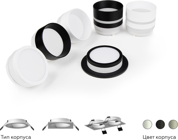 Изображение товара Рамка для точечного светильника Ambrella C6521 SBK (черный песок)