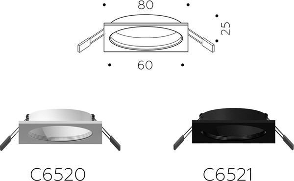 Изображение товара Рамка для точечного светильника Ambrella C6521 SBK (черный песок)