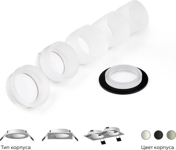 Изображение товара Рамка для точечного светильника Ambrella C6525 SWH (белый песок)