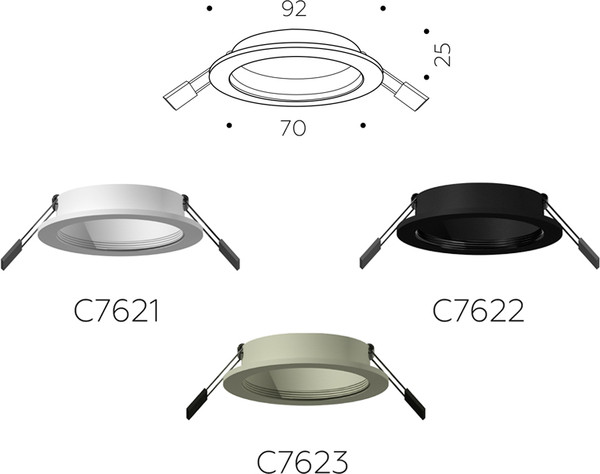 Изображение товара Рамка для точечного светильника Ambrella C7622 SBK (черный песок)