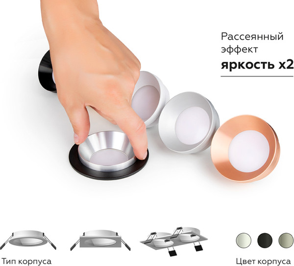 Изображение товара Рамка для точечного светильника Ambrella C7622 SBK (черный песок)